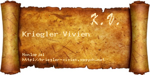 Kriegler Vivien névjegykártya